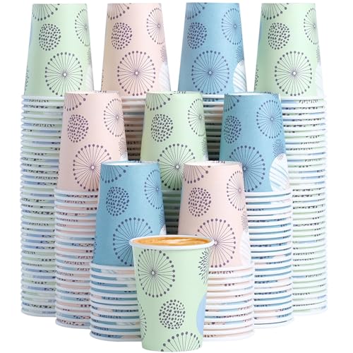 Clawsoff [300 Pack 8 OZ Paper Cups, Disposable Coffee Cups 8 oz Colourful Hot/Cold Beverage Drinking Cups for Office Party Home Picnic - color: Green, size: 8 oz