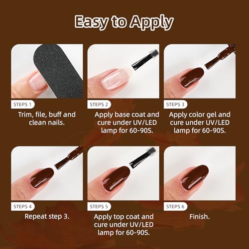 JODSONE Gel Nail Polish Set 32 Colors Nude Brown Gel Polish Set for Salon at Home DIY Nail Art - color: B31