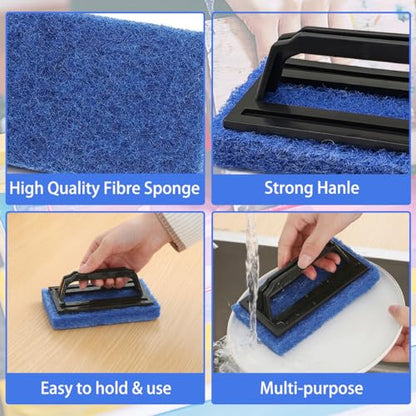 3 Pcs Screen Printing Scrub Pad,Screen Print Ink Scrub Brush with Handle,Screen Print Accessories for Reclaiming Mesh Frames Silkscreen Ink Remover