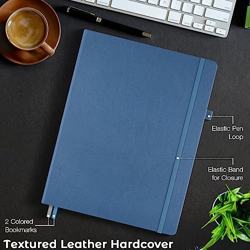 Blank Notebook, Hardcover Sketch Book, 8.5" x 11" Large Blank Journal, No Bleed Thick Paper Sketchbook for Drawing Art, Unlined Notebook Journal for Women Men, A4 Leather Sketchbook, Lay Flat, Navy - color: Navy