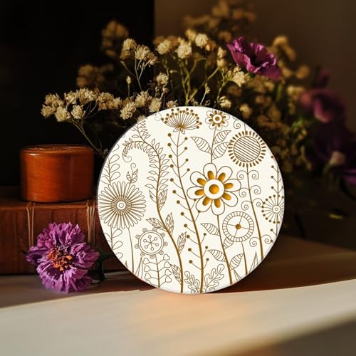 CHGCRAFT Abstract Wildflowers Polymer Clay Texture Sheets Geometric Flowers Silicone Stamp Clay Texture Mat Modeling Pattern Pad Texture Sheets for Jewelry and Clay Earrings Tools, 5.5x5.5 inch - style: Wildflowers