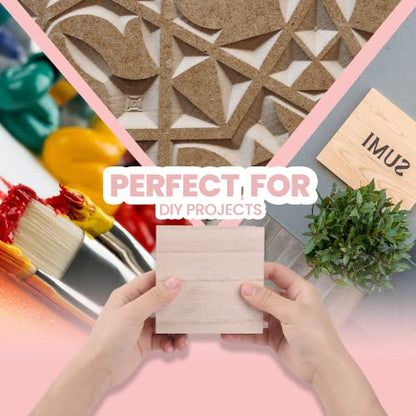 (8-Pack) - 4” x 4” Wooden Blocks for Crafts - 1-Inch Thick Square MDF Blocks - Smooth Surface with Wood Grain Pattern - Highly Customizable Blank Wood Squares - size: 4 x 4 x 1" (8 Pack)
