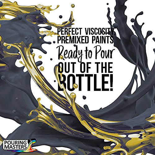 Pouring Masters 12-Color Ready-to-Pour Acrylic Iridescent Color Shifting Pouring Paint Set, with Silicone Oil & Gloss Medium, 8oz Bottles, Pour Paint Supplies for Canvas & Crafts