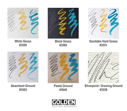 GOLDEN Sandable Hard Gesso, 32 fl. oz. Jar, Professional Acrylic Gesso, Opaque
