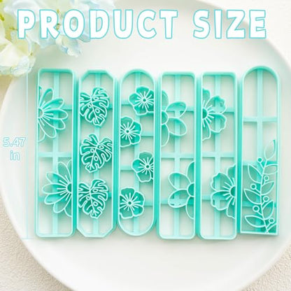 TAINSKY Bookmarks Polymer Clay Cutters, Floral Bookmark Creator for Polymer Clay Jewelry, 6 Pcs Reading Clay Cutters for Making Earrings Jewerly, Clay Earring Cutters, Polymer Clay Earrings Tools