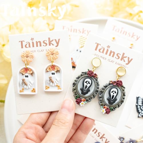 Tainsky Halloween Clay Cutters - 22 Shapes for Polymer Clay Cutters for Earrings（C） - color: Set C