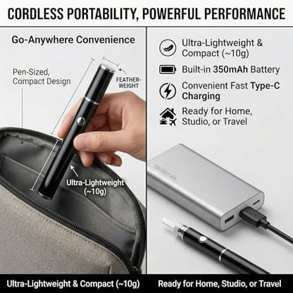 Electric Hot Knife Dab Tool - Professional Ceramic Heated Tip Pen for Wax, Resin & Candle Carving - Cordless Rechargeable Cutting Tool Kit for Plastic, Foam & Soap Shaping (1pc)
