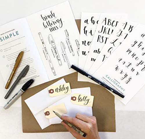 Brush Lettering Kit - DIY Brush Lettering Starter Set by Wildflower Art Studio