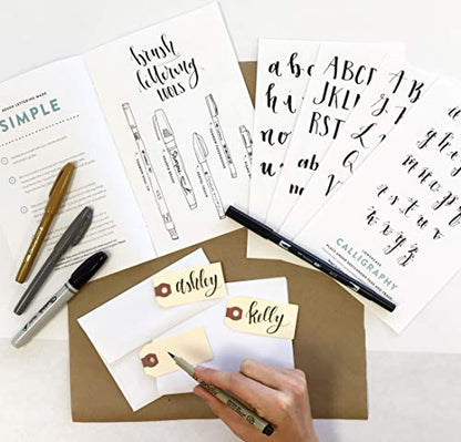 Brush Lettering Kit - DIY Brush Lettering Starter Set by Wildflower Art Studio