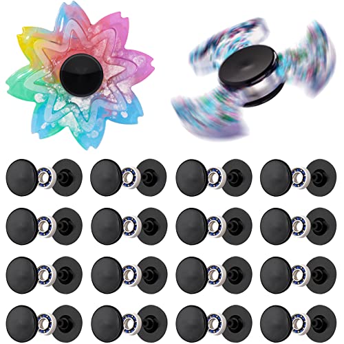 16 Pack Fidget Spinner Bearing and Cap Replacement Set, Chrome Steel Bearing Balls, High Speed 13mmx7mmx4mm Bearings Single Sealed Small Bearings for Fidget Spinner - size: ONLY 16 BLACK Cap Bearings