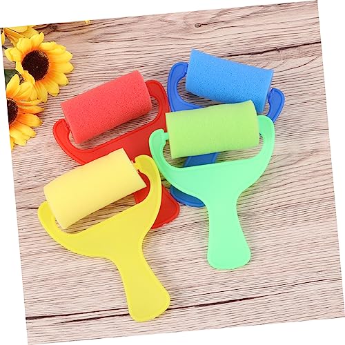 DOITOOL 8Pcs Colorful Sponge Paint Rollers Set for Kids Soft Brayers for DIY Arts and Crafts Washable Painting Tools for School Projects and Creative Fun