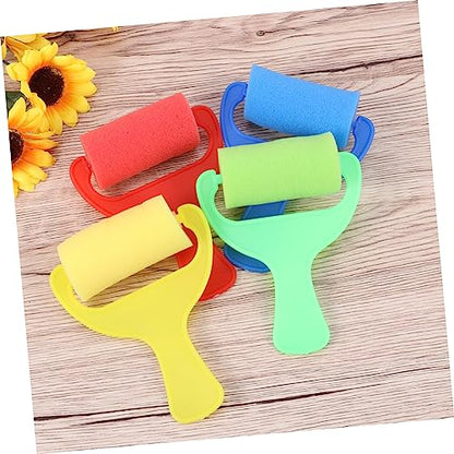 DOITOOL 8Pcs Colorful Sponge Paint Rollers Set for Kids Soft Brayers for DIY Arts and Crafts Washable Painting Tools for School Projects and Creative Fun