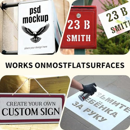 Custom Stencil for Spray Painting, Personalized Reusable Stencils for Crafts, Wood & Signs, Professional Laser Cut Letter Stencils and Logo Template (Custom Stencil04) - color: Custom Stencil04