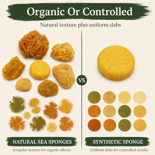 Lullingworth® Natural Sea & Synthetic Sponges - Assorted Sizes 7pc Value Pack for Crafts & Artists: Great for Painting, Acrylic Texturing, Hobbies, Art, Effects, Ceramics, Clay, Pottery