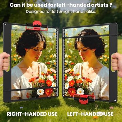 13x17 Inch Drawing Board with Handle – Aluminum Portable Sketch Board, 2-in-1 Clip, Elastic Band, Non-Slip Matte Surface, Lanyard Hole – Art Supplies for Adults & Students(Black-1 Pack) - color: BLACK-1 Pack