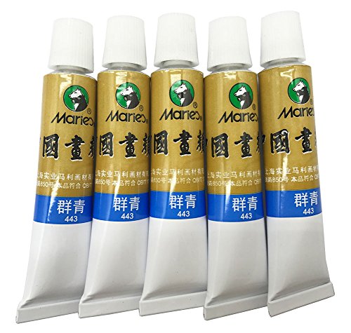 Easyou Marie's Big Size Chinese Painting Color Tubes Watercolor Drawing 12ml*5pcs No.443 Ultramarine - color: Color: No. 443 Ultramarine