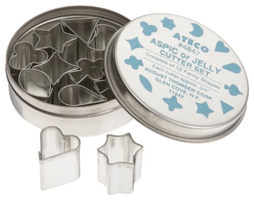 Ateco 3/4-Inch Aspic Cutters, Set of 12 - size: #4847 - .75-Inch Aspic Cutters