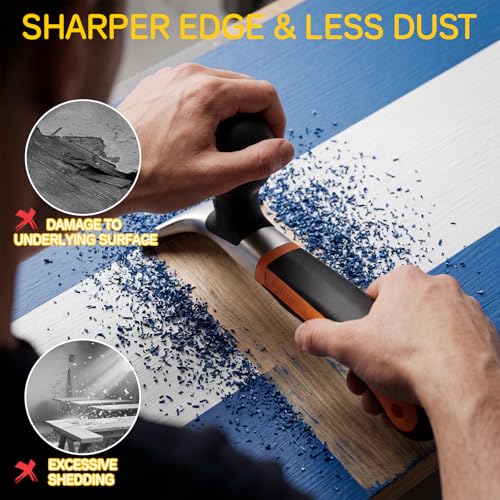2-1/2" Heavy-Duty Premium Ergonomic Carbide Scraper Tool, Removal on Dry Glaze, Stains, Putty, Scratches, Rust, Paint, Glue, Varnish, Resin, Suitable for Various Surfaces, Wood, Metal, Glass & Floors