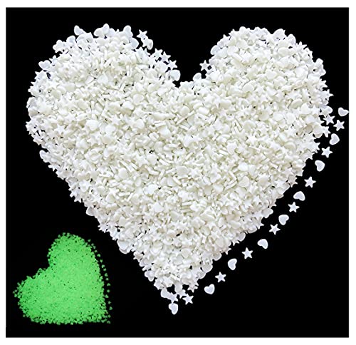 Luminous Polymer Slices Nail Art Slice for Nail Art and Cellphone Decorations (Heart+Pentagram-40G) - color: Pentagram+Heart