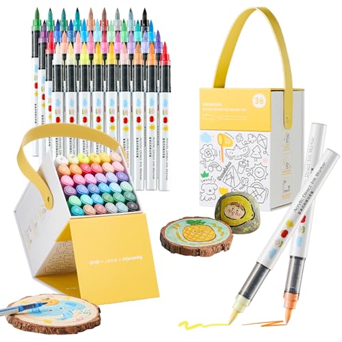 Acrylic Paint Markers Set | Professional Art Marker & Paint Pens - Markers for School & Coloring | 60 Colors for Rock/Glass/Wood/Paper/Ceramic DIY Crafts (36-Color Set) - color: 36-color Set