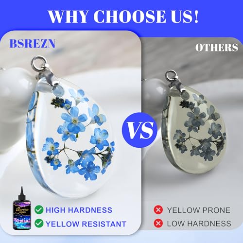 Bsrezn 1000g UV Resin Bulk, High Hardness & Crystal Clear Premixed Resina UV for Jewelry Making (1000g) - size: 1000 g