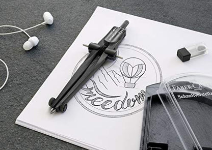 Faber-Castell Stream Quick-Set Compass - Black Stone, 174530