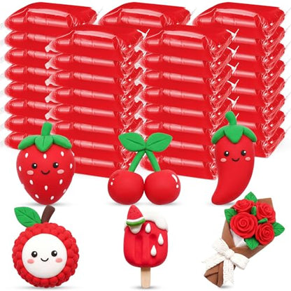 VioraWhite 40 Pcs 21oz Air Dry Clay Bulk Modeling Ultra Lightweight Foam Modeling Clay for Kids Adults DIY Crafts Party Arts and School Project Gifts Supplies (Red) - color: Red