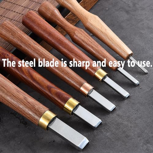 Professal 6-Piece Woodcut Printmaking Knife Set - Ergonomic Carving Tools for Woodblock Art, Comfortable Grip Relief Printing Chisels, Perfect for Artists and Crafters