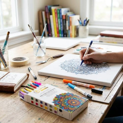 PINTAR Acrylic Paint Pens, 14 Pack, Extra Fine 0.7mm Japanese Tip Paint Markers for Rock Painting, Wood, Glass, Ceramic, Leather, Shoes, Canvas, Multi Surface Quick Dry Japanese Opaque Ink Marker Set - size: .7mm