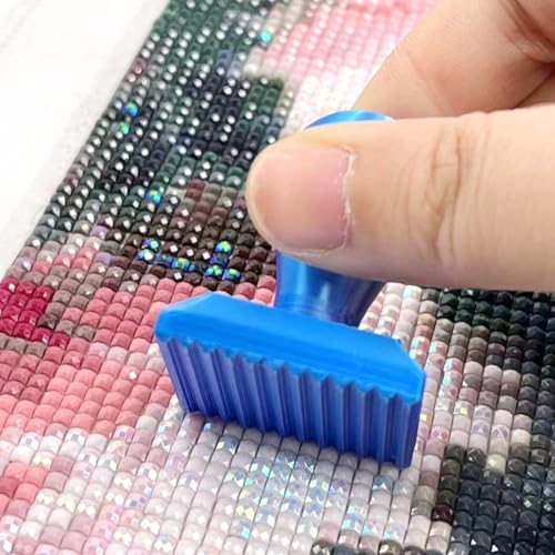 Diamond Art Painting Embossing Roller 3D Printing Diamond Art Painting Seal Press Diamond Art Painting Roller Tool Set for Multi-Color Square & Circular Drills (Lake Blue Gradient) - color: Lake Blue Gradient