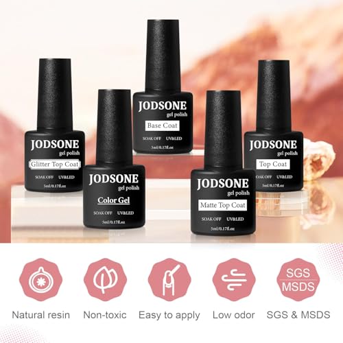 JODSONE 36 PCS Gel Nail Polish Starter Kit U V Light and Dark Series Gel Nail Set No Wipe Base Matte and Glossy Top Coat All Kinds of Manicure Tools - color: 32KIT 1G 05-A