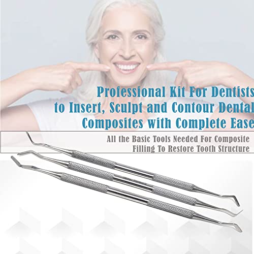 Set of 17 Dental Spoon Excavators Plugger Restorative Composite Filling Tooth Cavity Carious Decay Removal Double Ended Instruments