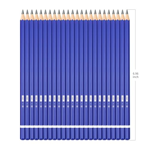 XDT#6B Drawing Pencils 24 Piece Set, Pro Art Graphite Sketching&Shading Supplies, Ideal For Kid Beginner Student Adults Artist - color: 6B 26 Pc Set
