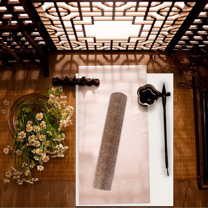 PRETYZOOM Telescoping Calligraphy Roll Storage Tube with Rustic Design, 35cm Extended Length, 6cm Diameter, Art Poster Carrier for Scrolls and Paintings, Reusable Painting Storage Box