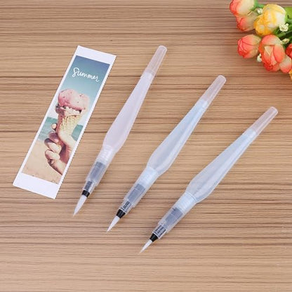 3PCS Water Brush Pen, 155mm/6.10Inch Replaceable Refill Watercolor Brush Pens, Water Brushes for Mixing Colors in Watercolor Painting