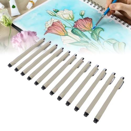 Fine Point Pen, 12 Pcs Black Water Proof Fine Line Micro Fineliner Pen Set for Artists Sketching, Comic, Calligraphy, Outlining and More