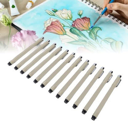 Fine Point Pen, 12 Pcs Black Water Proof Fine Line Micro Fineliner Pen Set for Artists Sketching, Comic, Calligraphy, Outlining and More