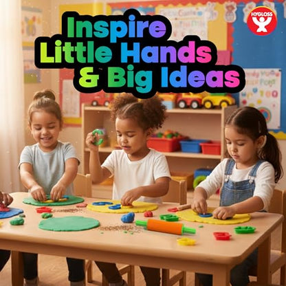 Hygloss 46 Pcs Dough Tools Set – Dough Extruders + Numbers & Alphabet Cutters Set – Educational Modeling Clay Tools – Preschool Toys & Toddler Activities – Arts & Crafts for Kids Ages 3-5 - color: Extruders + ABCs Numbers (46 pcs.)