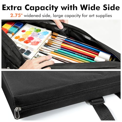 GOTIDEAL Large Art Portfolio Bag,Side Widening, 24x36 Inches Waterproof Art Portfolio Case with Shoulder&Handle Carry, Storage Carrying Bag for Artwork Sketch Drawing Canvas Photography Poster - size: 24"x36"