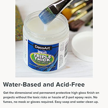 DecoArt Triple Thick Gloss Glaze - Jar, 8fl oz (3 Pack) - color: Clear, size: 8 Fl Oz (Pack of 3), style: 24 fl oz