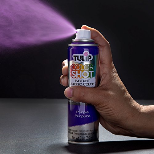 Tulip ColorShot Instant Fabric Spray Paint, Permanent Color Spray-On Fabric Paint, 3 oz Brights 3 Pack, Neon Pink, Purple, Neon Blue