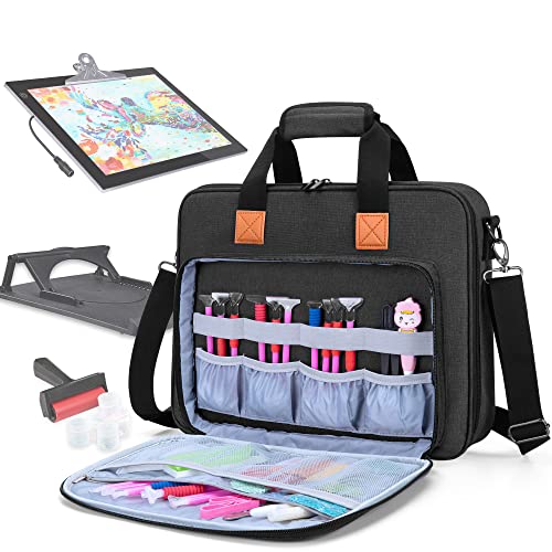 LUXJA Carrying Bag for A4 Light Pad and Diamond Painting Tools, Protective Case for Diamond Painting Light Box and Accessories (Fits for A4 Light Pad), Black (Bag Only) - color: Black
