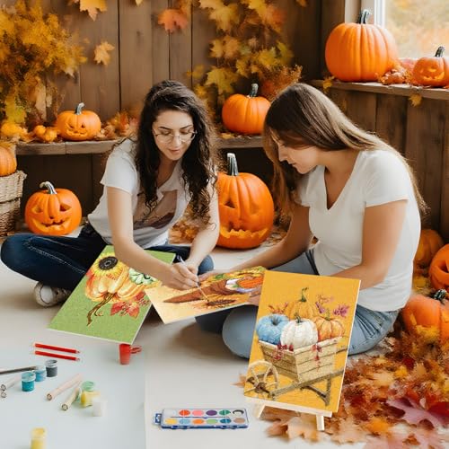 Sherr 12 Pcs Pre Drawn Canvas Pre Printed Canvas for Adults Sip and Paint Party Canvases Painting Kit for Summer Easter Mother's Day Party Favor(Thanksgiving,8 x 10 Inch) - size: 8 x 10 Inch, style: Thanksgiving