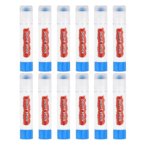 PATIKIL Tempera Paint Sticks, 12 Pcs Solid Tempera Paints Sticks Washable Bulk Markers Pen Quick Drying for Artists Beginners Art Supplies, Light Blue - color: Light Blue