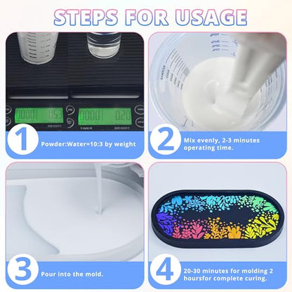 Resin Casting Powder 1000G,20-30 Minutes Demold Fast Curing,Easy for Crafts