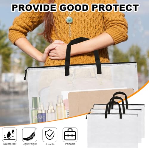 JMIATRY 10PCS Plastic Art Portfolio Bag Case, 18 x 24IN Poster Storage Bags | Large Arts Portfolio Case, Clear, Poster Folders, Storage for Poster, Scrapbook, Keepsake, Bulletin Board Storage