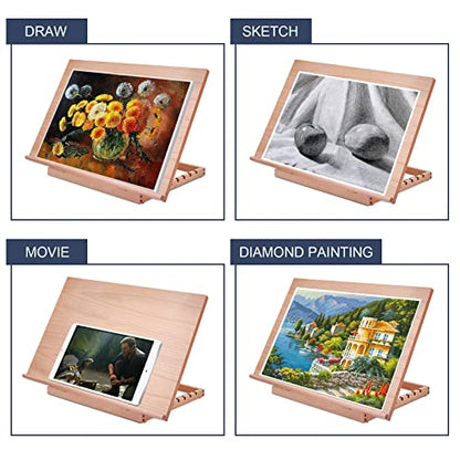Miratuso Large Drawing & Sketching Board, Art Tabletop Easel Painting Easel | 24.8" L x 16.5" W (A2), 6 Adjustable Angles, Foldable, Portable Multiple Use, Gift for Artists, Children, Beginners & Student - style: A2