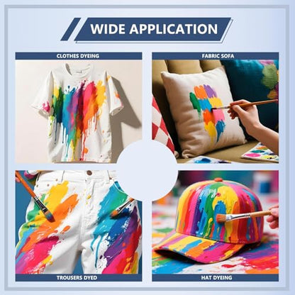 GOODTAKE Fabric Paint Set of 3 Colors - Pink, Orange, Sky Blue - 250ml (9 Fl Oz) Each - Permanent Acrylic Paint for Fabric & Clothes - for DIY T-Shirts, Jeans and Textile Art Projects