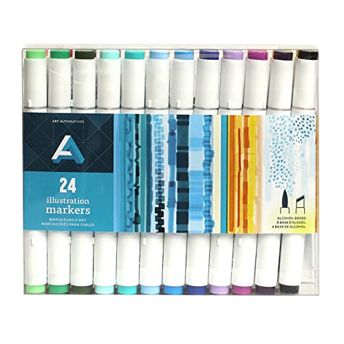Art Alternatives Illustration Marker, 24-Marker Set - color: Assorted, style: SET
