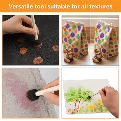 Bates- Foam Paint Brushes, 0.35"- 2", 50 Pack, Assorted Sizes, Foam Brushes for Painting with Lightweight Wooden Handles for Painting, Staining, Touch-Ups, Crafts & DIY Projects